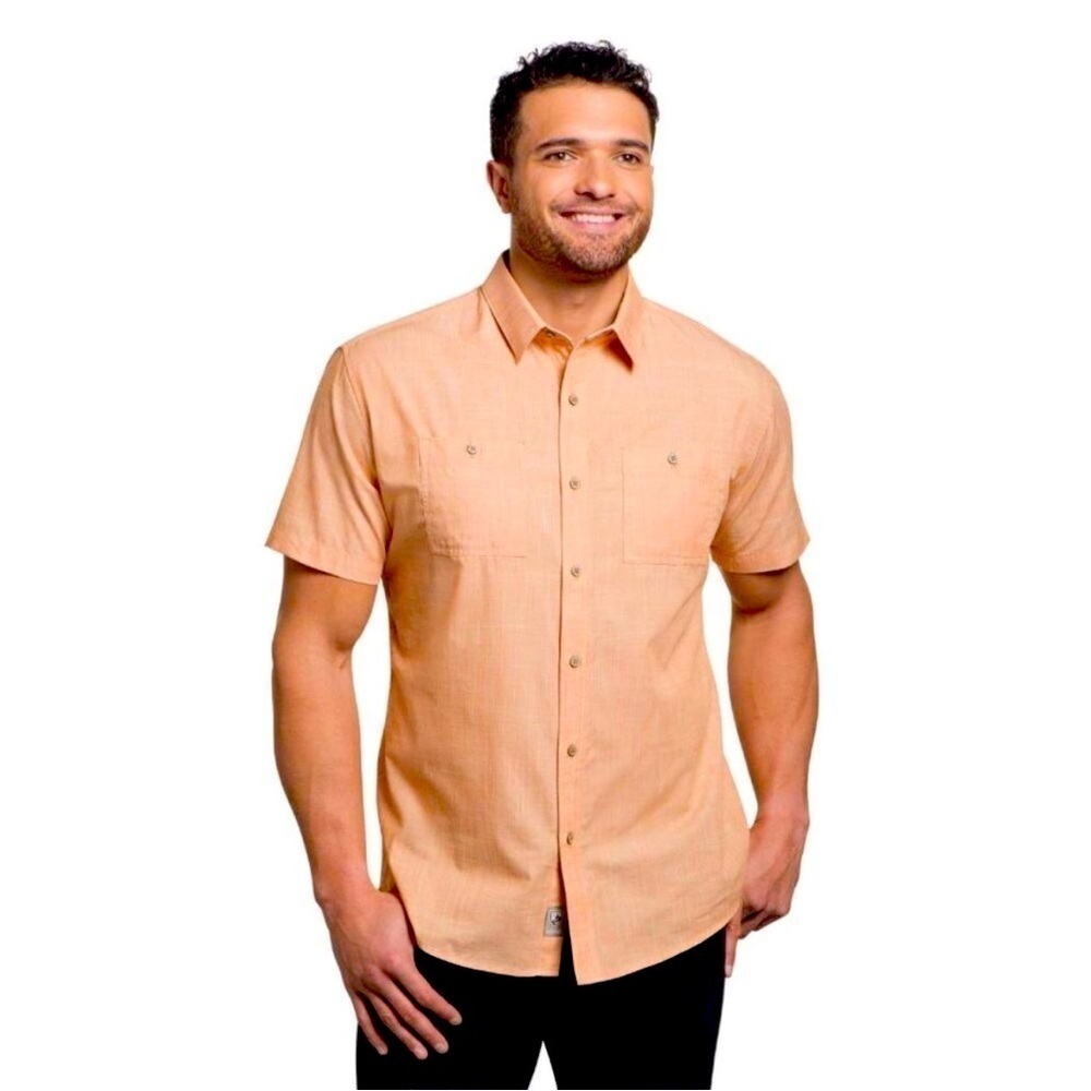 Kuhl Peach/Orange Short Sleeve Button Down | Shirt M